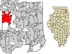 DuPage County Illinois Incorporated and Unincorporated areas West Chicago Highlighted